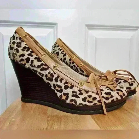 Sperry Topsider Fairwind Leopard Wedges size 9.5‎ - Picture 1 of 6